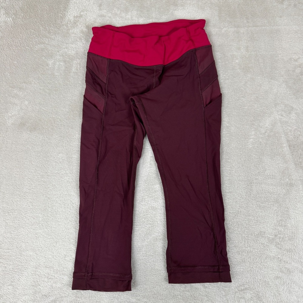 Lululemon Illumina Crop Leggings Womens Size 6 Purple Preowned Yoga Gym Training